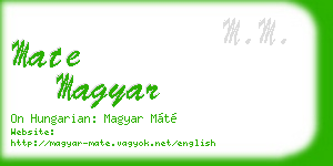 mate magyar business card