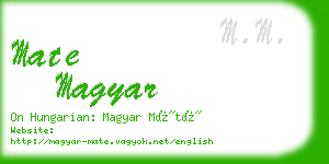 mate magyar business card